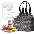 thumbnail image 4 of Boho Bohemia Geometric Line Art Drawstring Lunch Bag Women - Drawstring Lunch Bag Insulated for Work Office - Stain-Resistant Large Lunchbags for Women with Multi-Pockets, 4 of 6