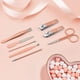 thumbnail image 3 of Juego de manicura, kit de pedicura profesional de acero inoxidable 8 en 1, kit de cuidado de tijeras para uñas con estuche de viaje de cuero rosa rosa, 3 of 5