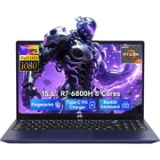 NIMO 15.6" IPS FHD-Gaming-Laptop, 8 Cores AMD Ryzen 7 6800H 32GB DDR5 RAM 512GB SSD (Beat i9-12900H, Up to 4.7GHz) AMD Radeon 680M GPU-Computer with 100W Type-C For Gaming business 180°Viewing