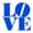 BLUE, variant on Vinyl Wall Art Decal - LOVE - 32.5" x 32.5" - Trendy Cute Artistic Love Design Sticker For Home Bedroom Living Room Storefront Coffee Shop School Couples Valentine's Day Decor