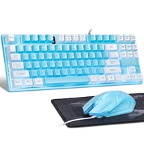 CHONCHOW Blue TKL Gaming Keyboard and Mouse Combo, 87 Keys Wired RGB Backlit Keyboard & RGB Mouse for PC, PS5, Xbox