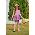 thumbnail image 5 of Arshiner Girls Summer Outfits Short Sleeve Ruffle Hem Top and Biker Shorts Set Girl Clothes, 5 of 5