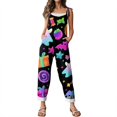 thumbnail image 6 of Halloween Jumpsuits for Women Summer Plus Size Boho Beach Womens Romper Sleeveless Pumpkin Ghost Jumpsuits Rompers Loose Fit Spaghetti Strap Overalls for Women Multicolor 2XL, 6 of 8