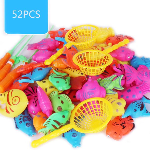 Juguetes de pesca magnéticos para niños, juego de caña de pescar de plástico, juego de agua, regalo educativo, 30/52 Uds.