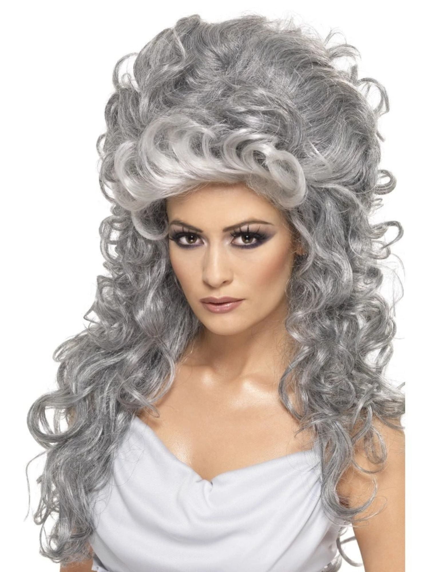 Silver Witch Wig Ladies Halloween Fancy Dress Womens Adult Costume Accessory Wig 