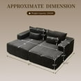 thumbnail image 2 of 87" Oversized Corduroy Cloud Sofa, Double Lounge Sofa Bed with Deep Seat and Removable Pillows, Boneless Upholstered Chair for Living Room or Bedroom, No Assembly Required,Black, 2 of 6