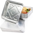 thumbnail image 1 of MATANA 9x9 Square Aluminium Foil Pans with Lids (25 Packs) Disposable Baking Pans, Aluminum Trays, Foil Containers for Baking, Roasting & Serving, 1 of 7