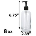 thumbnail image 1 of Clear Glass Boston Round Bottle with Black Lotion Pump (12 Pack), 1 of 3