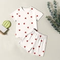 thumbnail image 3 of REDARER Girls Heart Print 2-Piece Pajama Set Short Sleeve Crew Neck Soft Sleepwear & Loungewear,9-10 Years, 3 of 3