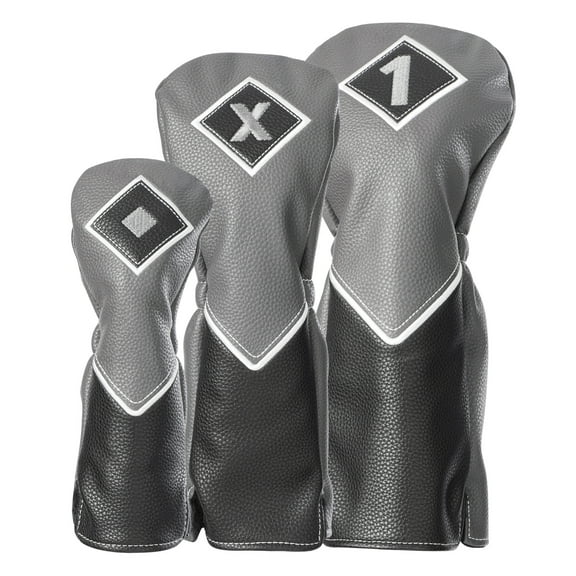 Athletic Works Club Headcover Set, Gray/Black, 3 Pack