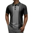 thumbnail image 1 of Cathalem Polos pour Hommes Manches Courtes Texturé Tricoté, Gris TTG, 1 of 4