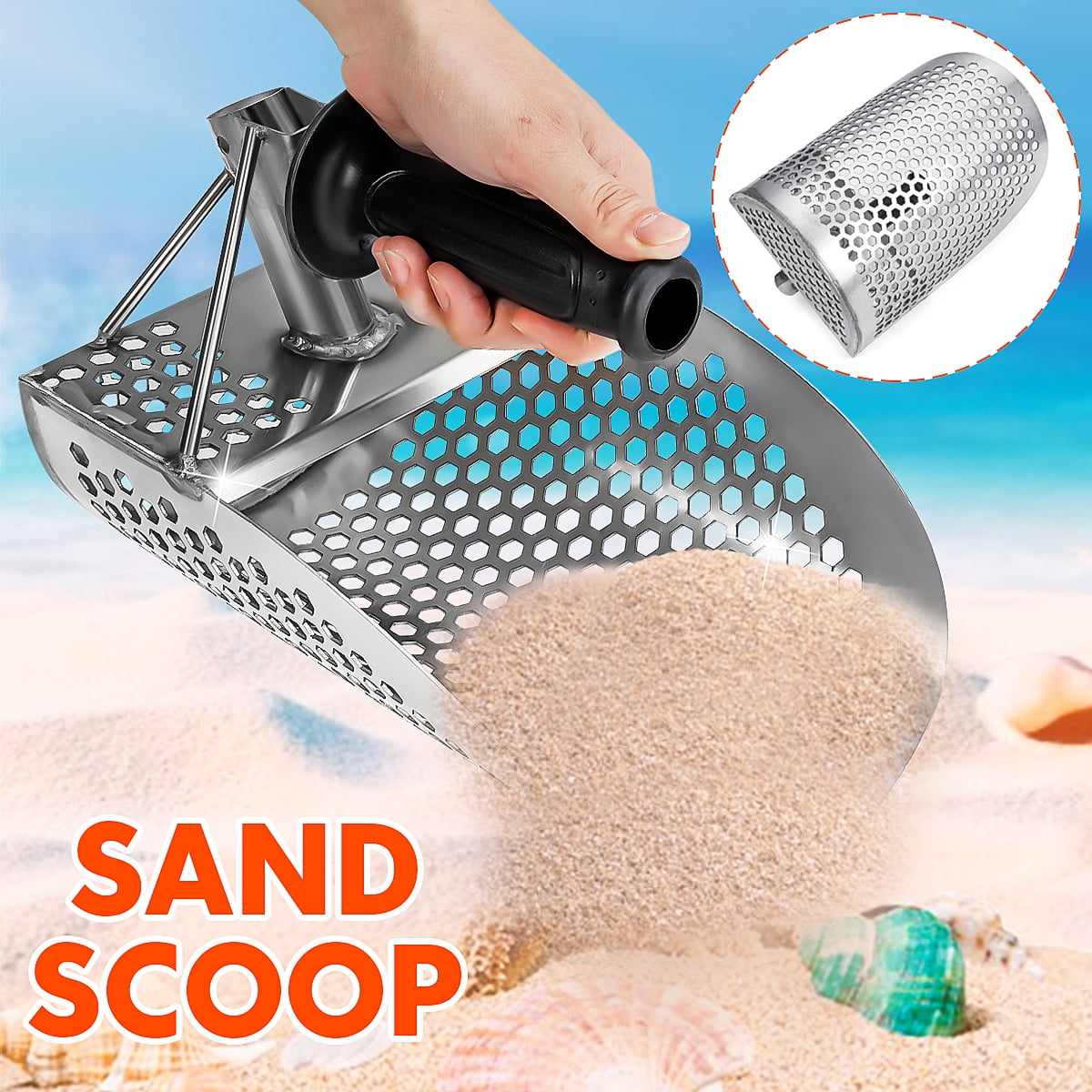 Sand Scoop for Metal Detecting Stainless Detector for Beach Treasure Hunting US 