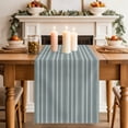 thumbnail image 2 of Sage Green Striped Table Runner 108 Inches Long,Farmhouse Vintage Green Stripes Cotton Linen Table Runners Dresser Scarves,Fabric Tabletop Scarf Furniture Cover for Home Dinner Party 13"x108", 2 of 9