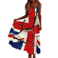 thumbnail image 6 of Uootdi Women Dresses Union Jack Glitter Print Spaghetti Strap V Neck Maxi Length Loose Fit Lightweight Sundresses Casual Dresses Summer Vacation Outfit Gift, 6 of 8