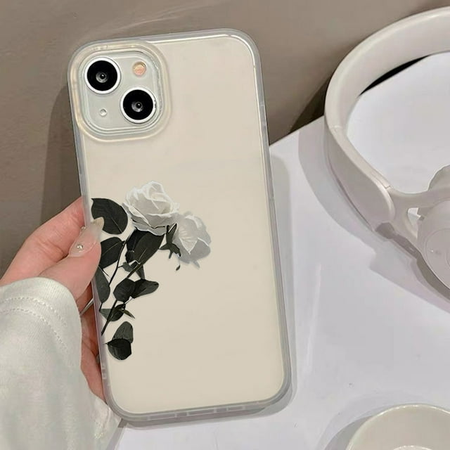 Flower Phone Case For iPhone 11 Case iPhone 13 16 15 Pro 12 14 Pro Max 12 Mini Shockproof Matte Silicone Soft Cover Clear Fundas