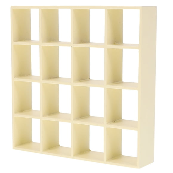 1Pack Model Cabinet in Light Yellow and Walnut Brown for Home Decoration and Miniature Scene 16.5X16.5X3.5in