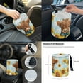 thumbnail image 7 of Renewold Highland Cow Sunflower Daisy 14 PCS Car Seat Covers Set, Auto Seat Protector with Steering Wheel Seat Belt Cover Garbage Bag Armrest Handbrake Cover Set Rear View Mirror Protector Coasters, 7 of 7