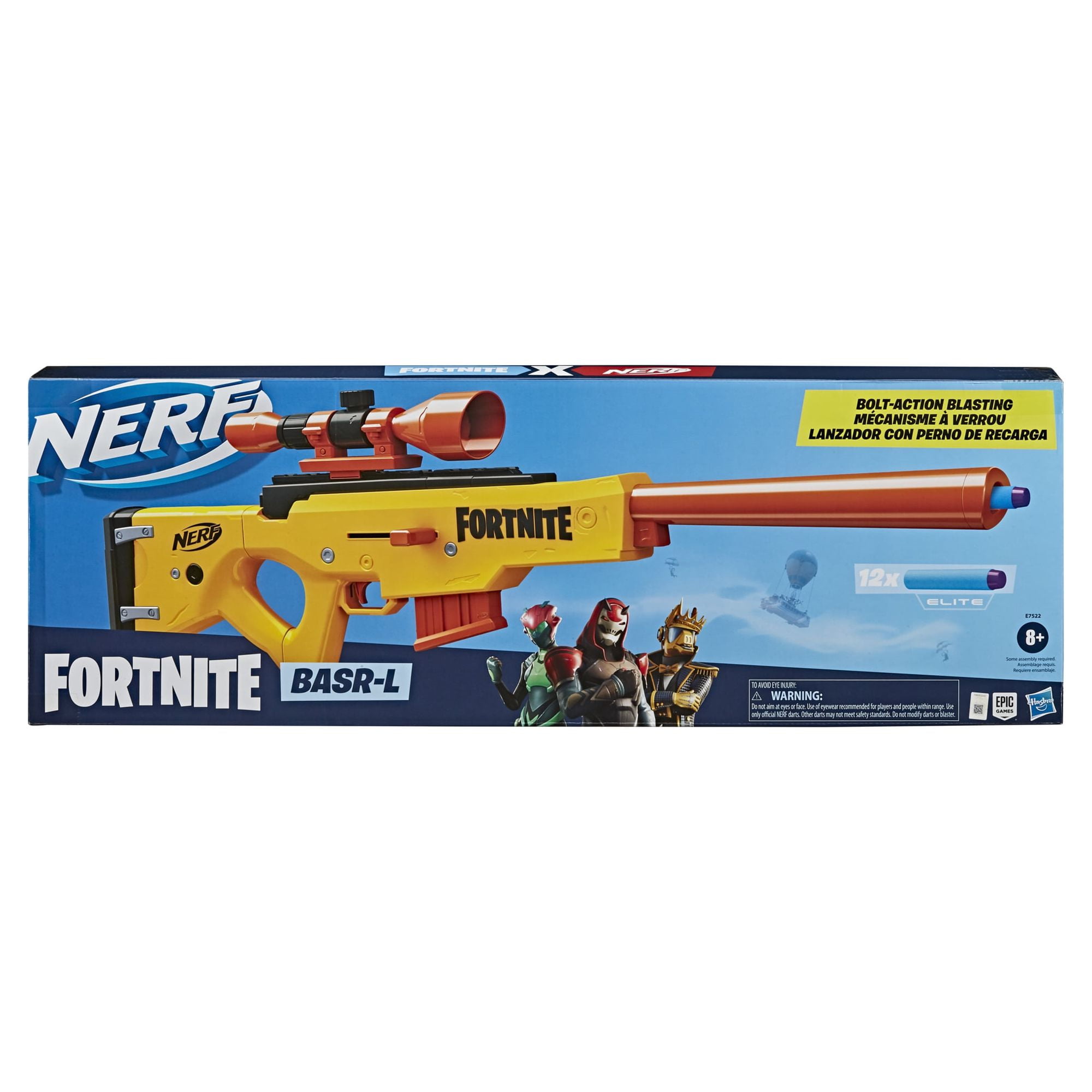 FORTNITE Nerf Gun Yellow Sniper Rifle With Scope And Magazine