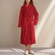 thumbnail image 3 of Gibobby Batas de mujeres Albornoz de franela pijamas alargados gruesos para mujer forro polar de invierno(Rojo,G), 3 of 4