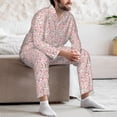 thumbnail image 7 of Salouo Floral Retro Style Print Button-Front Long Sleeve Pajama Set for Men, Soft 2Pjs Men's Long Sleeve Sleepwear-X-Large, 7 of 7