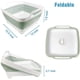thumbnail image 3 of Lavabo plegable con tapón de desagüe Asas de transporte para 9 litros de gran capacidad, Lavabo, Lavabo plegable para fregadero de caravana, Verduras, Frutas, Fregadero de alimentos Colador Lavabo - Gris Ormromra WMPH-637-3, 3 of 6