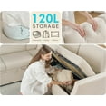 thumbnail image 2 of Roomy Homy Sofa Bed, 85 Inch Sleeper Sofa with Pull Out Sofa Bed, L Shaped Couch with Storage Seat, Sectional Couches for Living Room Apartment, Beige Linen Sofa Couch, 2 of 5