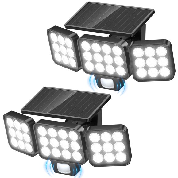 Luces solares WDTPro 2025 Outdoor Flood 3500 LM, paquete de 2