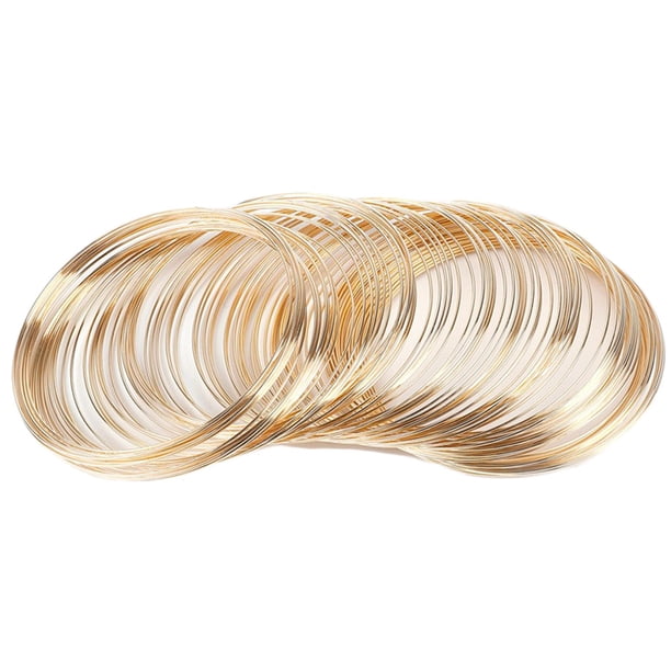 Brazalete de alambre de joyería de 100 círculos, fabricación de pulseras, envoltura de alambre de abalorios, fabricación de joyas DIY, Ropa, zapatos y accesorios Miscelánea chapado en oro KC Jumpingount HA2546-03B
