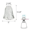 thumbnail image 2 of Aspen Creative 23124-4, Frosted & Clear Replacement Glass Shade, 2-1/8"Fitter, 5"D x 5-1/4"H, 4 Pack, 2 of 6