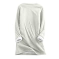 thumbnail image 4 of Wowcloth Womens Fleece-Lined Thermal Shirt with Letter Print and Round Neck, Long Sleeve Thickened Warm Base Layer for Autumn Winter Indoor Outdoor Wear, 4 of 5