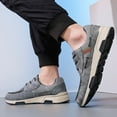 thumbnail image 6 of Mens Casual Shoes Summer Fashion Breathable Sneakers Soft Comfortable Lace-up Walking Shoes Non-slip Driving Shoes Gray 10 US, 6 of 7