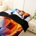 thumbnail image 4 of Erosebridal Sport Soccer Flame Twin Comforter Sets 3-Piece for Boys,Ball Gamer Bedding Set for Kids Teens,Black Reversible,Microfiber Bedroom Decor, 4 of 6