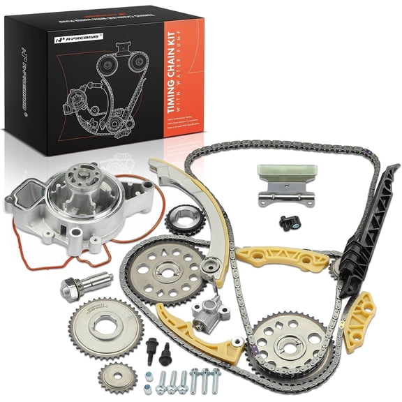 A-Premium Engine Timing Chain Kit with Water Pump Compatible with Chevy Oldsmobile Pontiac & Saturn Cars - Malibu HHR Cobalt Cavalier Classic Alero Grand Am G5 Pursuit Sunfire & More - 2.2L