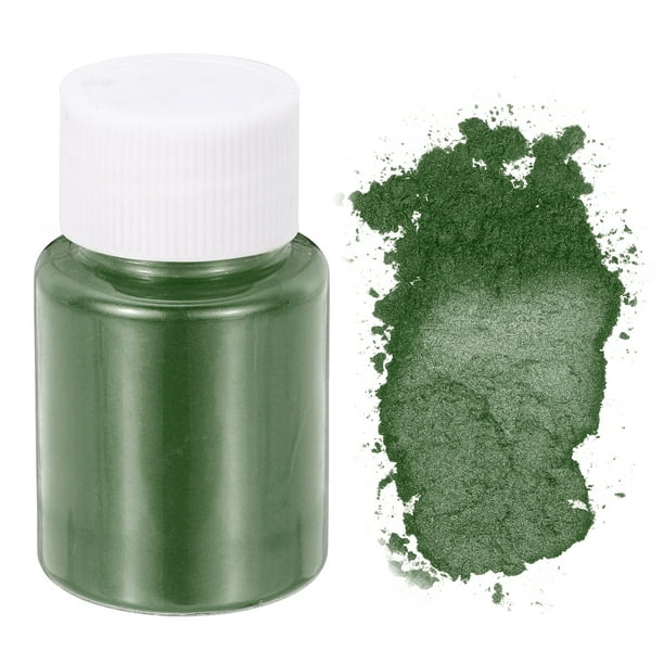Uxcell 10g/0.35oz Polvo de Mica de Grado Cosmético, Polvo de Mica de 600 Mallas, Pigmentos de Resina Epoxi para Fundición de Resina, Tinte para Velas, Esmalte de Uñas DIY y Brillo Labial, Verde Oliva