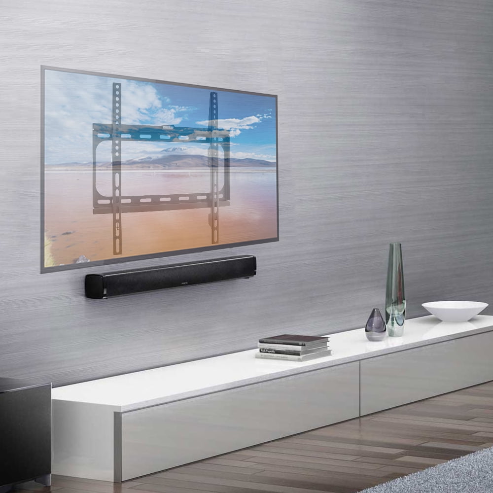 Koramzi KWM989F Wall Mount Fixed TV Mount with 3-Axis Bubble Level and 6 ft. HDMI Cable