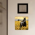 thumbnail image 3 of 16 Inch Wall Clock Battery Operated Square Clock Decorative for Office, Kitchen, Outdoor, Living Room，Horse in Sunflowers Field Exquisite, 3 of 4