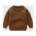 thumbnail image 2 of NOKIO Baby Girl Boy Toddler Knit Sweater Cute Round Neck Long Sleeve Blouse Pullover Oversized Sweatshirt Warm Kids Tops Toddler Long Sleeve Crew Neck Solid Knit Sweater Winter Clothes, 2 of 8
