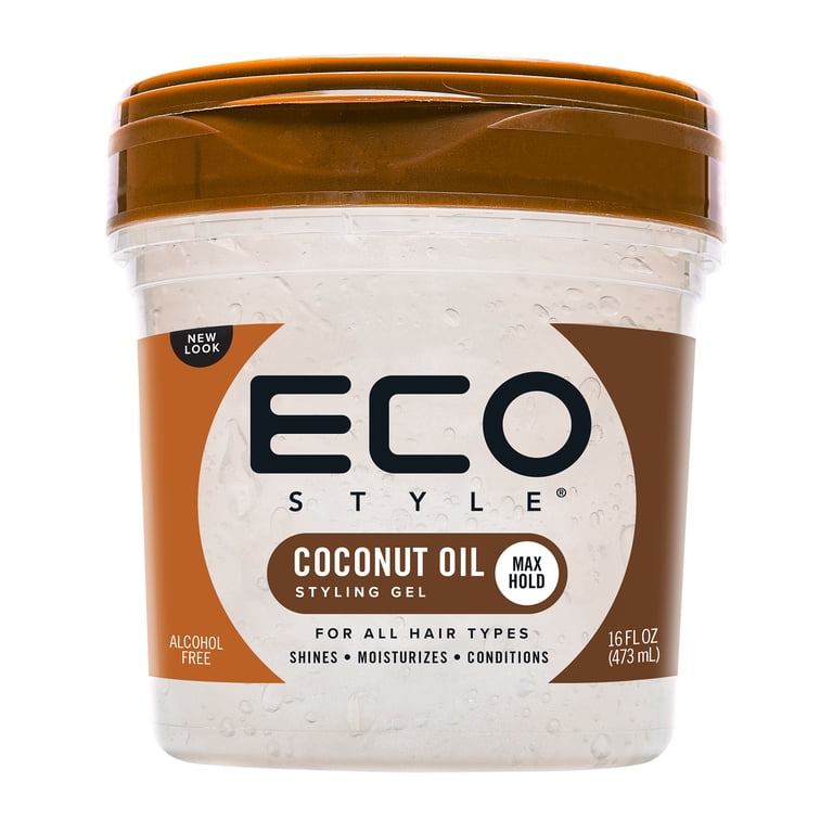 2 pack) Eco Style Coconut Oil Hair Styling Gel, 16 oz