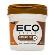(2 pack) Eco Style Coconut Oil Hair Styling Gel, 16 oz, Moisturizing, Unisex