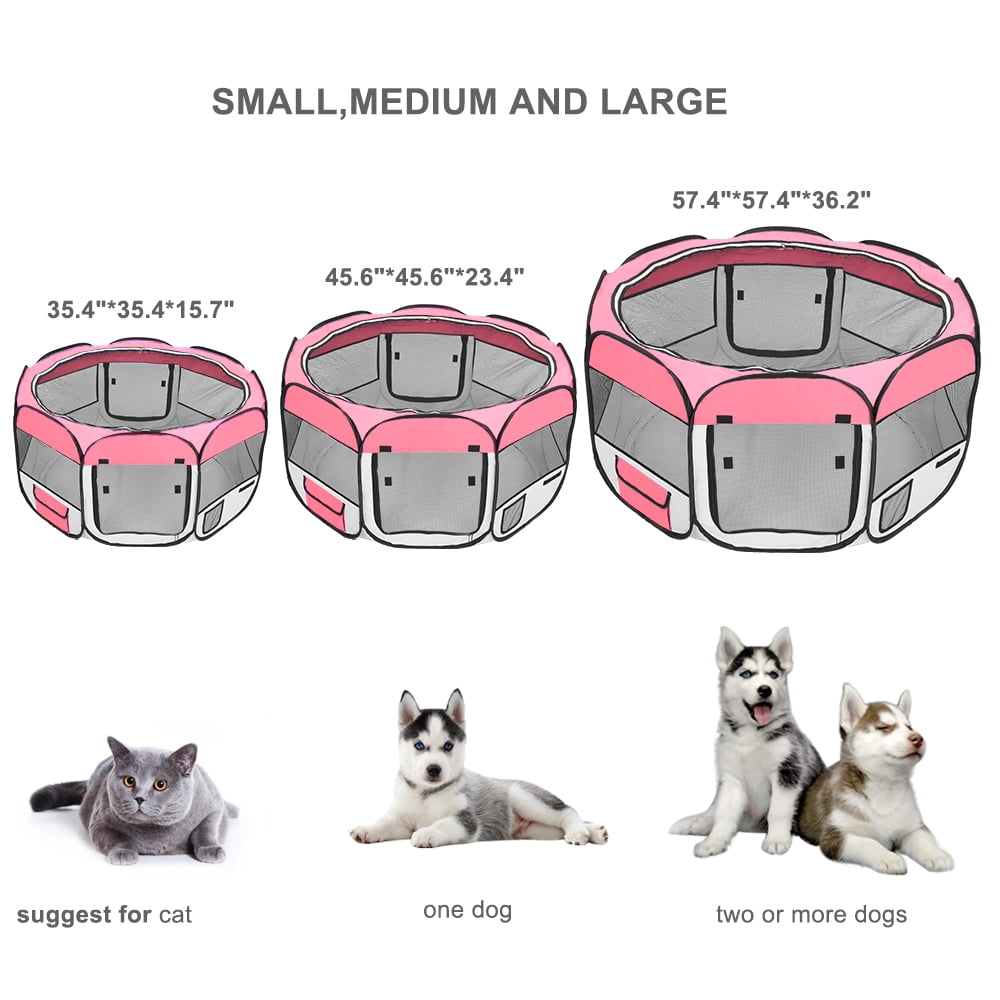 Lowestbest 36" Pet Playpens for Dogs, Pet Fence Panels, Portable Foldable 600D Oxford Cloth & Mesh Dog Playpen for Puppies, Pet Exercise and Playpen, Pink Lowestbest 36" Pet Playpens for Dogs, Pet Fence Panels, Portable Foldable 600D Oxford Cloth & Mesh Dog Playpen for Puppies, Pet Exercise and Playpen, Pink