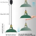thumbnail image 4 of FSLiving Adjustable Height Juno Track Lighting Pendants, 4 Ft Cord, J-Type Track Pendant Lights Blackish Green Shade, E26 Socket Track Mount for Bar Island 3 Lights, 4 of 7