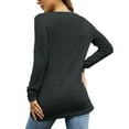 thumbnail image 6 of SWQZVT Women Tops V Neck Long Sleeve Shirts for Women Casual Loose Fit Blouse Tunic Top Darkgrey Basic Tees 2XL Size, 6 of 6