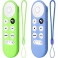 thumbnail image 2 of 2PC Cover-Case-for-Chromecast-Google-TV-Remote, Glow-in-The-Dark Silicone Sleeve Skin for Google Chromecast 4K/HD (Green + Blue), 2 of 17