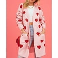 thumbnail image 2 of Women's Open Front Cardigan Sweaters Valentine's Day Heart Sweater Fall Fashion Long Sleeve Kimono Cardigan for Women with Pockets Alsol Lamesa, 2 of 6