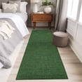 thumbnail image 5 of Dark Green Area Rugs 2x6 for Kitchen Runner Rug, Farmhouse Burlap Solid Green Color Modern Linen Texture Non Slip Washable Rug Runner, Low Pile Indoor Floor Carpet Bathroom Rugs for Bedroom, 5 of 9
