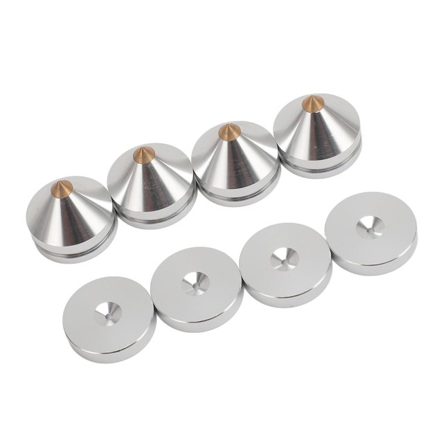 4 Ensembles de Pieds d'Isolation pour Haut-Parleur, Tapis Absorbeur de Chocs en Alliage d'Aluminium HiFi, Pointes de Haut-Parleur Réduisent les Vibrations pour Lecteur CD DVD Amplificateur, Facile à Installer