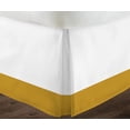 thumbnail image 3 of 1 Piece Split Corner Two Tone Tailored Bed Skirt By D.N.G. BEDDINGS, King Size 15 Inch Deep Pocket, 800 TC, 100% Egyptian Cotton, Solid White/Gold Color., 3 of 3