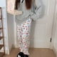 thumbnail image 5 of Pijamas con estampado de dibujos animados para mujer, pantalones de poliéster 100%, cómodos, sueltos, para el hogar, primavera y verano, 2024, 5 of 5