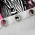 thumbnail image 4 of Homewish Cartoon Zebra Animal Black Out Curtains, Black Pink Stripes Curtains Pack of 2 (42x63 Each), Vintage Oil Printing Bedroom Curtains, SBlack Out Curtains Decor, 4 of 6