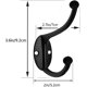 thumbnail image 2 of Wall Hooks,10Pcs Coat Hooks Hardware Towel Hooks for Hanging Coats Double No Rust Black Robe Hooks Wall Mounted with Screws for Key, 2 of 5